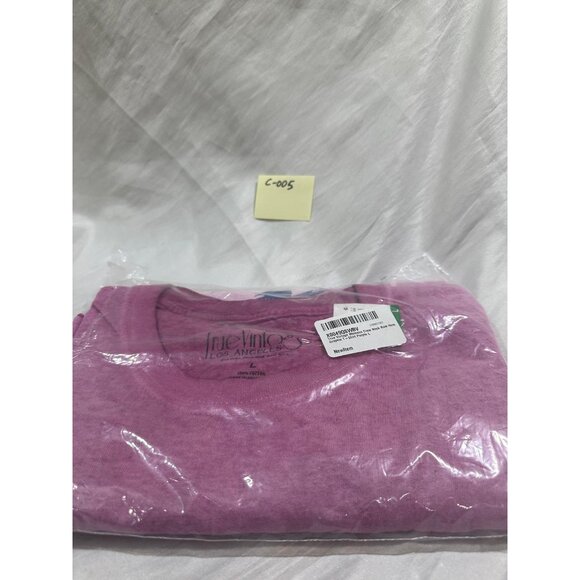 True Vintage Womens Crew Neck T-Shirt Top Raw Hem Graphic 100%Cotton Purple SZ L - Picture 3 of 3